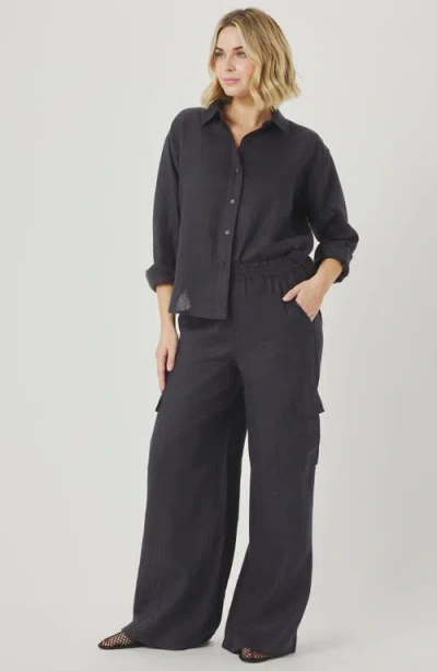 Splendid Stella Linen Cargo Pull-on Pants In Lead