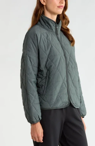 Zella Compass Quilted Packable Jacket In Green
