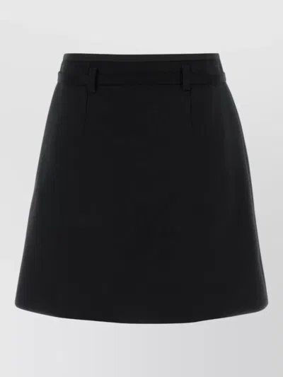Prada Virgin Wool Mini A-line Skirt
