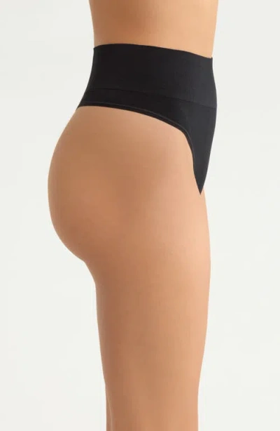 Nordstrom 3-pack Seamless Thongs In Black- Tan Multi