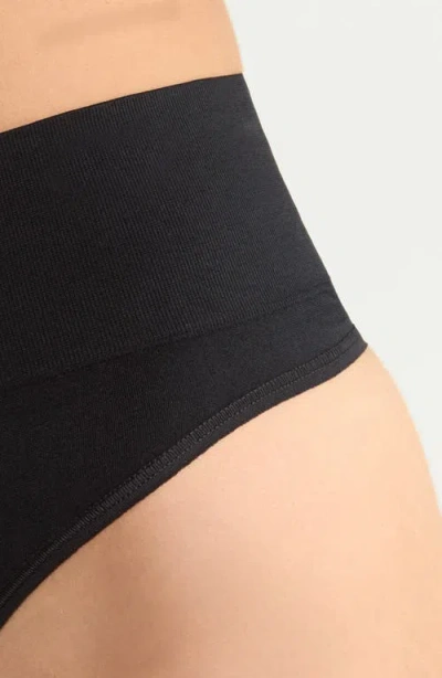 Nordstrom 3-pack Seamless Thongs In Black- Tan Multi