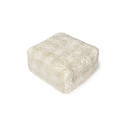 Lorena Canals Pouf Vichy In Ivory/natural