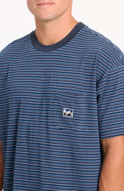 Billabong Baxter Oversize Stripe Pocket T-shirt In Blue
