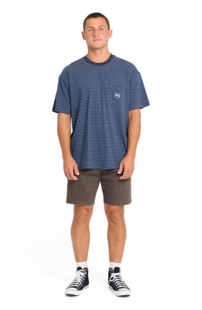 Billabong Baxter Oversize Stripe Pocket T-shirt In Blue