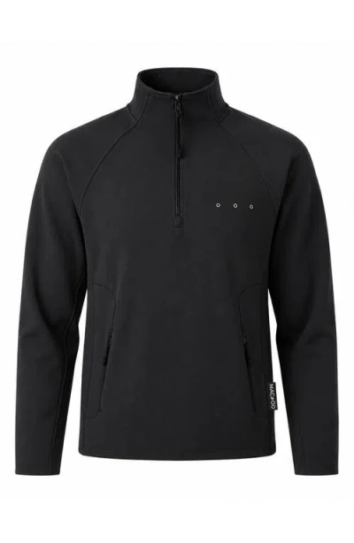 Maceoo Marthyr Half Zip Performance Sweater In Black