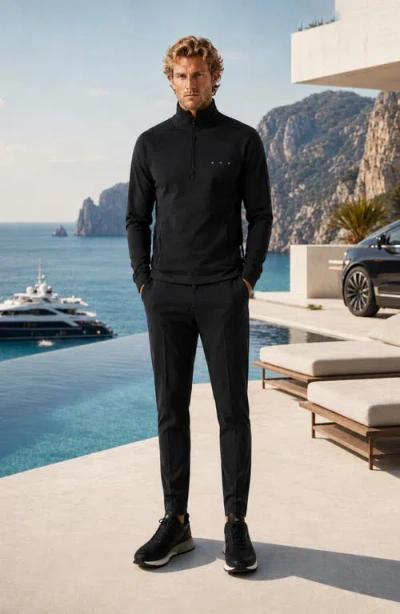 Maceoo Marthyr Half Zip Performance Sweater In Black