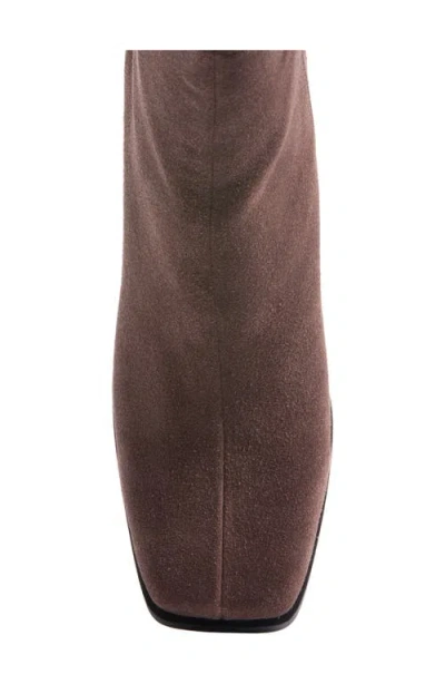Open Edit Liora Leather Bootie In Brown Chocolate