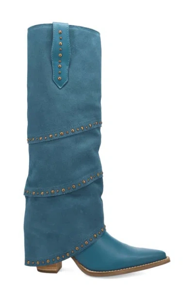 Dingo Texani Studded Knee High Boot In Blue