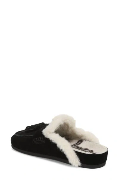 Sam Edelman Astrid Genuine Shearling Lined Mule In Black