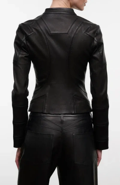 Staud Blair Leather Jacket In Black