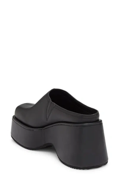 Jeffrey Campbell Waveform Leather Platform Wedge Mule In Black