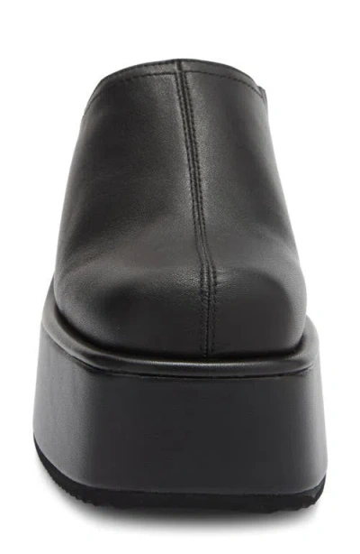Jeffrey Campbell Waveform Leather Platform Wedge Mule In Black