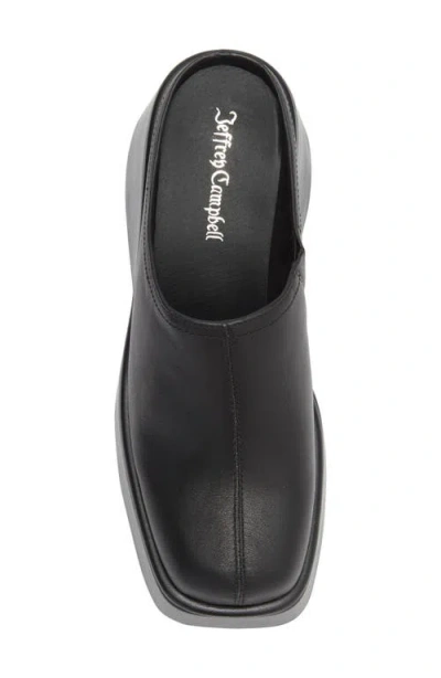 Jeffrey Campbell Waveform Leather Platform Wedge Mule In Black