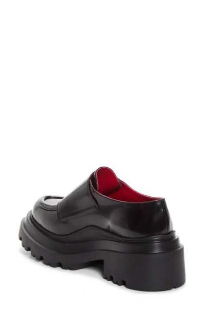 Plan C Monk Strap Buckle Platform Loafer In Black