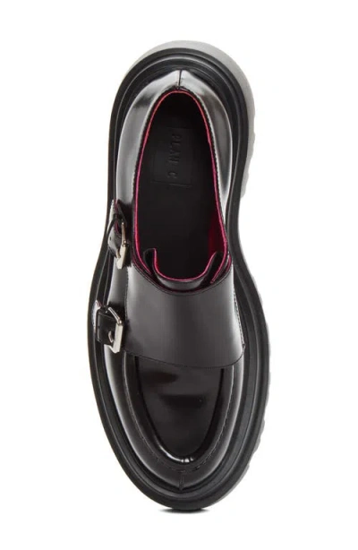 Plan C Monk Strap Buckle Platform Loafer In Black