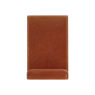 Graphic Image Leather Phone Tablet Holder In Cognac