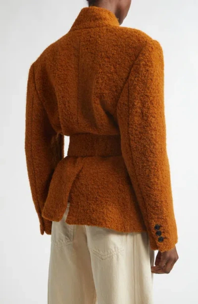 Isabel Marant Syndra Boucle Belted Oversized Wrap Jacket In Brown