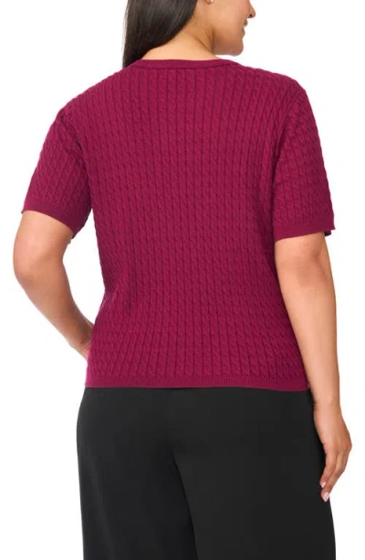Halogenr Halogen(r) Cable Stitch Sweater In Pure Plum