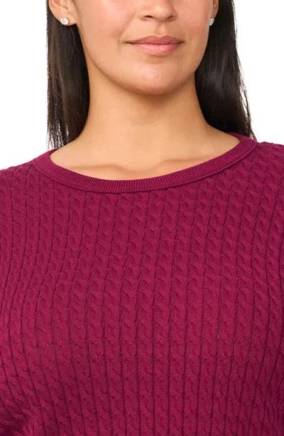 Halogenr Halogen(r) Cable Stitch Sweater In Pure Plum