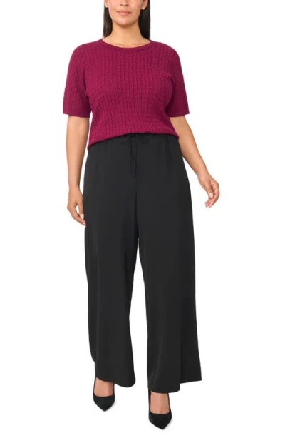 Halogenr Halogen(r) Cable Stitch Sweater In Pure Plum