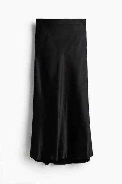 H&m Midi Skirt In Black