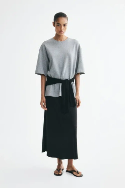 H&m Midi Skirt In Black