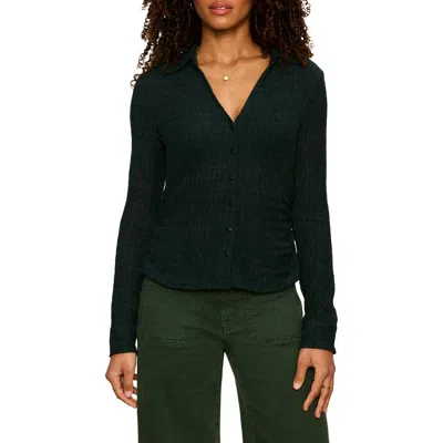 Sanctuary Juno Textured Button Front Top In Forest