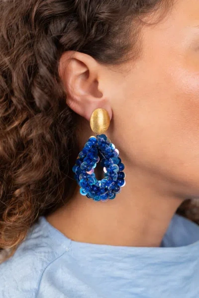 Lott.gioielli Sequin Drop Statement Earrings In Blue