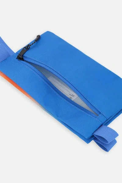 Deux Par Deux Gradient Practical Double-compartment Pencil Case In Blue And Orange Gradient