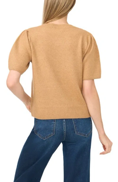 Cece Rosette Short Sleeve Sweater In Neutral