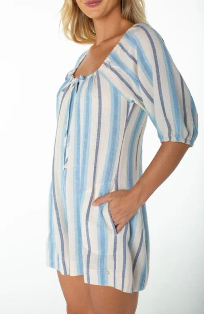 Roxy Pacific Cove Striped Romper In Multi