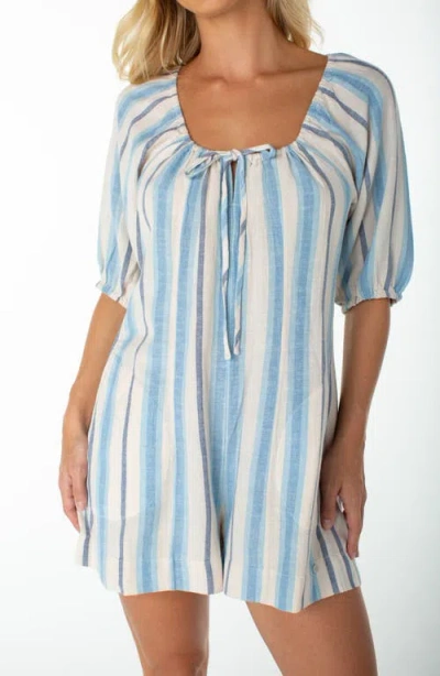 Roxy Pacific Cove Striped Romper In Multi