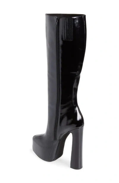 Jeffrey Campbell Unleashed Platform Knee High Boot In Black