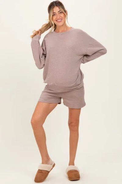 Pinkblush Pullover & Shorts Set In Brown