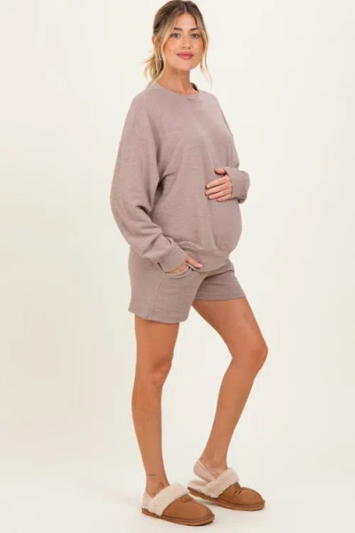 Pinkblush Pullover & Shorts Set In Brown
