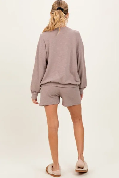 Pinkblush Pullover & Shorts Set In Brown