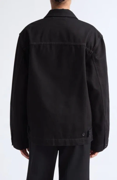 Lemaire Boxy Denim Jacket In Black