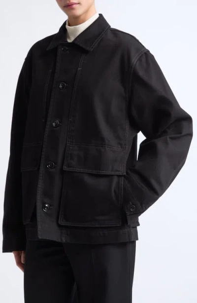 Lemaire Boxy Denim Jacket In Black