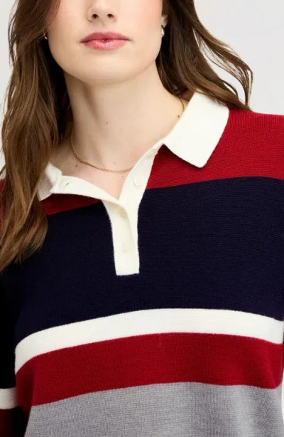 Sam Edelman Oversized Polo Sweater In Cranberry