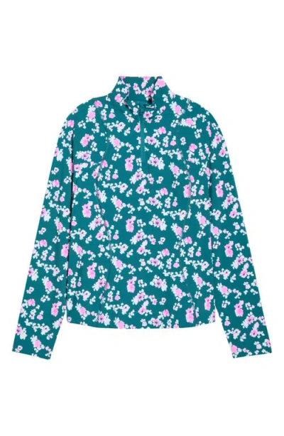 G/fore Blossom Silky Tech Nylon Quarter Zip Pullover In Blue