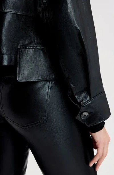Sam Edelman Draped Faux Leather Jacket In True Black