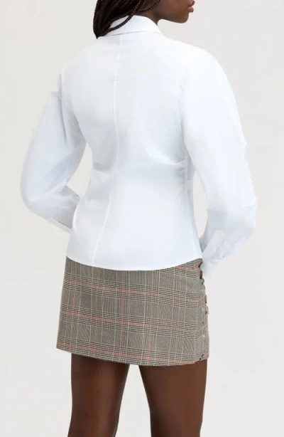 Sam Edelman Asymmetrical Button Down Shirt In Bright White