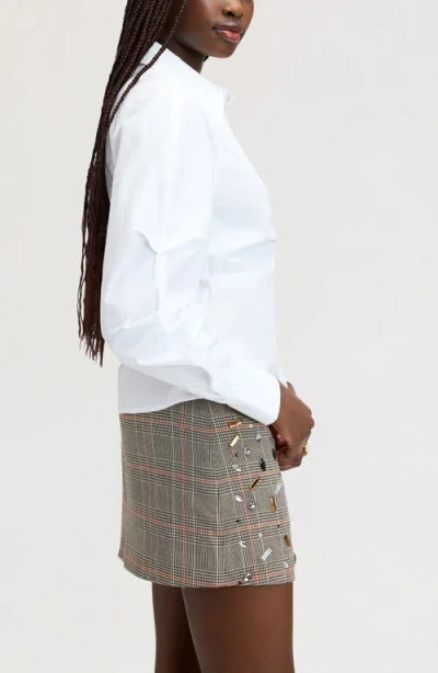 Sam Edelman Asymmetrical Button Down Shirt In Bright White