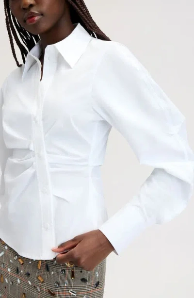 Sam Edelman Asymmetrical Button Down Shirt In Bright White