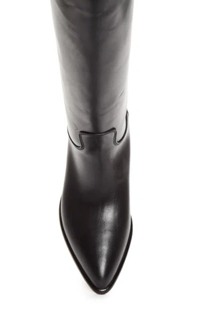 Prada Knee High Leather Boot In Nero