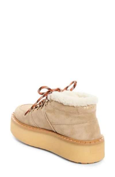 Prada Genuine Shearling Platform Boot In Deserto