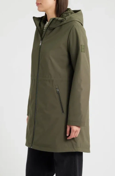 Calvin Klein Soft Shell Parka In Green