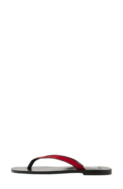 Mango Wave Round Toe Thong Sandal In Red