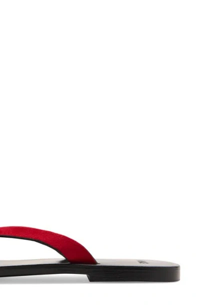 Mango Wave Round Toe Thong Sandal In Red