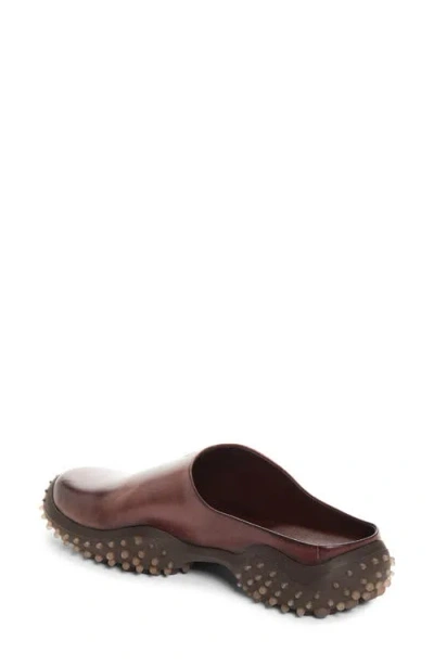 Miu Miu Leather Trail Mule In Caffe